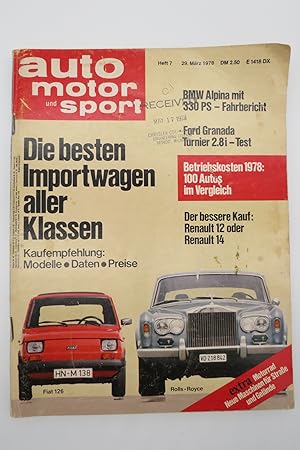 AUTO MOTOR UND SPORT MAGAZINE (GERMAN) 29 MARZ 1978