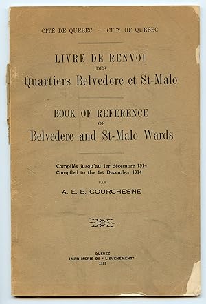 Cité de Québec - Livre de Renvoi des Quartiers Belvedere et St-Malo; Book of Reference of Belvede...