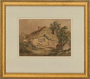 David Cox Snr. OWS (1783-1859) - Watercolour, Thatched Cottage