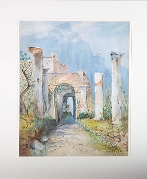 Mid 20th Century Watercolour - Classical Ruins
