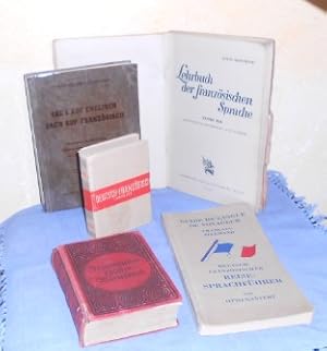 5 Französisch-Lehrbücher bzw. Wörterbücher aus den Jahren 1943 bis 1948 // Zeitzeugnisse