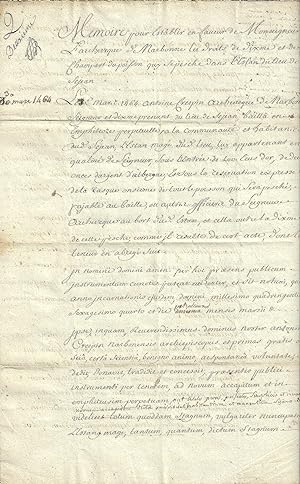 Mémoire pour establir en faveur de Monseigneur L'Archevesque de Narbonne les droits de Dixme et d...