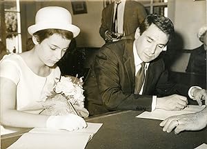 "Robert HOSSEIN et Caroline ELIACHEFF" Photo originale par Robert COHEN / AGIP Paris (7 juin 1962)