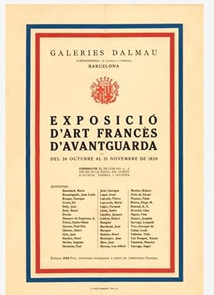 Poster of the exhibition of Art Francès d' avantguarda del 26 octubre al 15 novembre de 1920. Bar...