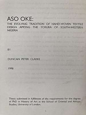 Aso oke: the evolving tradition of hand-woven textile design among the Yoruba of south-western Ni...