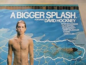 DAVID HOCKNEY: 1974 UK QUAD THEATRICAL RELEASE POSTER FOR THE FILM "A BIGGER SPLASH FEATURING DAV...