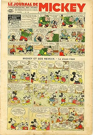 "LE JOURNAL DE MICKEY N° 58 (24/11/1935)" MICKEY ET SES NEVEUX : Le pique-nique
