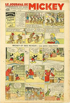 "LE JOURNAL DE MICKEY N° 63 (29/12/1935)" MICKEY ET SES NEVEUX : Les petits resquilleurs