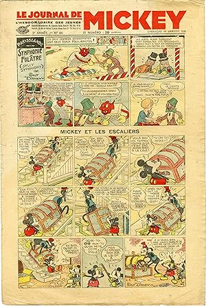 "LE JOURNAL DE MICKEY N° 66 (19/1/1936)" MICKEY ET LES ESCALIERS