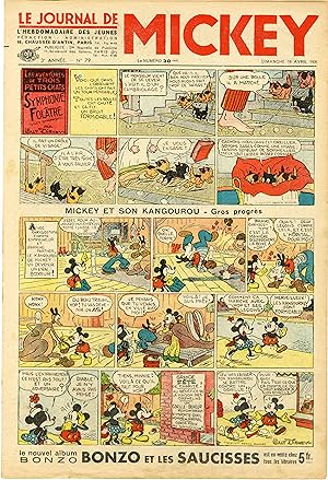 "LE JOURNAL DE MICKEY N° 79 (19/4/1936)" MICKEY ET SON KANGOUROU : Gros progrès