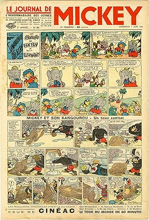 "LE JOURNAL DE MICKEY N° 86 (7/6/1936)" MICKEY ET SON KANGOUROU : Un bon combat