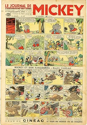 "LE JOURNAL DE MICKEY N° 87 (14/6/1936)" MICKEY ET SON KANGOUROU : Double knock-out