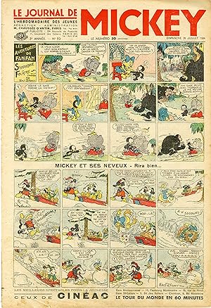"LE JOURNAL DE MICKEY N° 93 (26/7/1936)" MICKEY ET SES NEVEUX : Rira bien