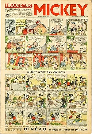 "LE JOURNAL DE MICKEY N° 98 (30/8/1936)" MICKEY N'EST PAS CONTENT