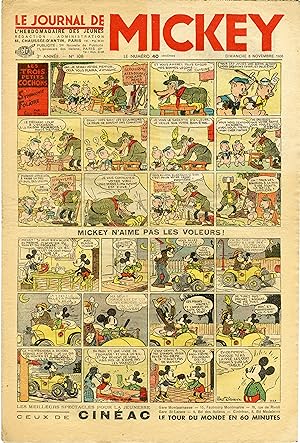 "LE JOURNAL DE MICKEY N° 108 (8/11/1936)" MICKEY N'AIME PAS LES VOLEURS