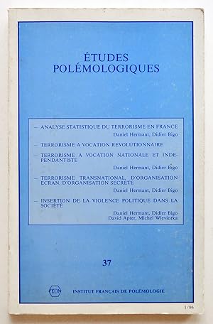 ETUDES POLEMOLOGIQUES N° 37 1er trimestre 1986 - TERRORISME.