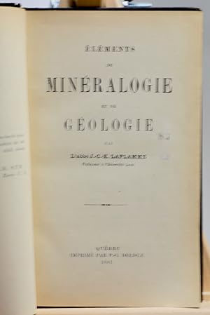 Éléments de minéralogie et de géologie
