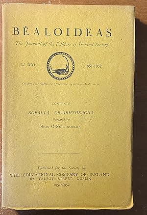 Bealoideas; The Journal of The Folklore of Ireland Society