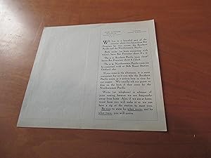 Leaflet By Jack And Charmian London, Providing Directions For Visitors To Their Ranch In Glen Ely...