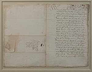 Signed letter to Imbert de La Platière, Sieur de Bourdillon; counter-signed by Sébastien de l'Aub...