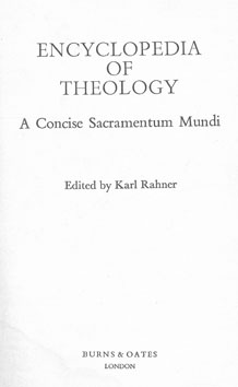 Encyclopedia of Theology: A Concise Sacramentum Mundi