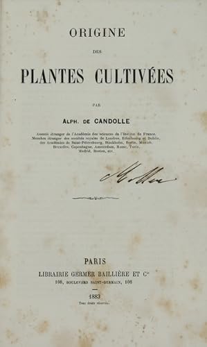 ORIGINE DES PLANTES CULTIVÉES.