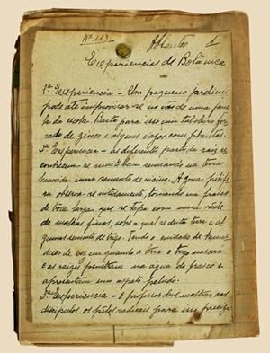 EXPERIENCIAS DE BOTÂNICA. [MANUSCRITO]