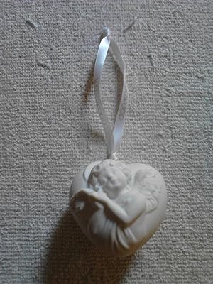 Wedgwood Porcelain Heart Shaped Angel Ornament