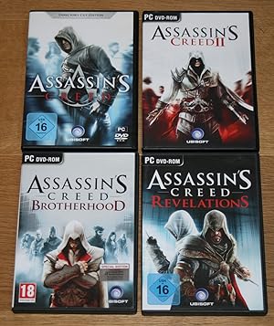 4 PC-Spiele DVD-ROM: ASSASSIN'S CREED I, II, Brotherhood, Revelations.