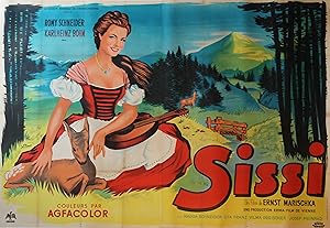 "SISSI" Réalisé par Ernst MARISCHKA en 1955 avec Romy SCHNEIDER / Affiche originale entoilée / Li...