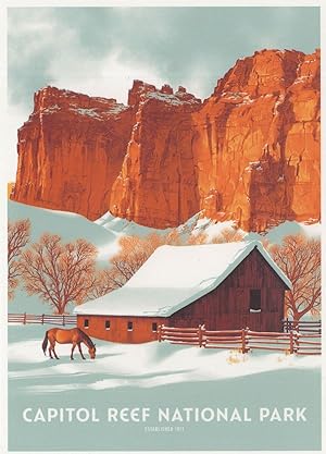 Capitol Reef National Park Horse Utah Preserved Homes USA Postcard