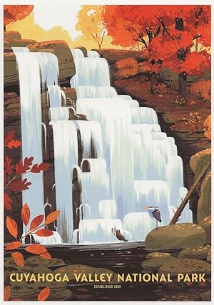 Cuyahoga Valley Brandywine Falls Ohio Railroad National Park USA Postcard