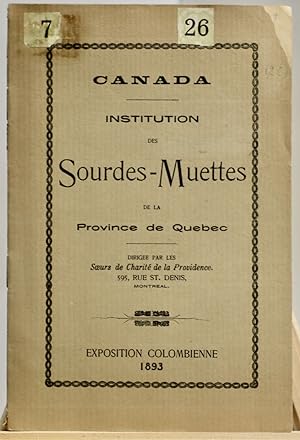 Institution des sourdes-muettes de la Province de Québec. Exposition colombienne