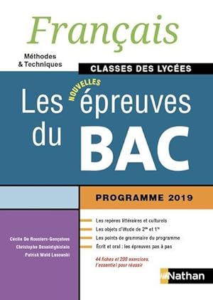 français ; les épreuves du bac ; classes des lycées (édition 2019)