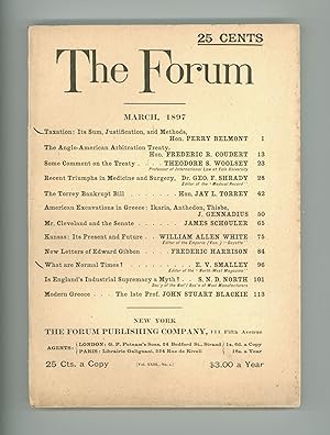 The Forum 1897 Antique Periodical, Containing Material on Taxation, Arbitration Treaty, Torrey Ba...