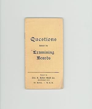 1904 Advertising Pamphlet, Questions asked by Examining Boards, Promoting "Spangenberg's Steam an...