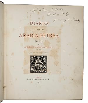 Diario di un viaggio in Arabia Petrea (1865). (Including:) Atlante per servire al Diario di un vi...