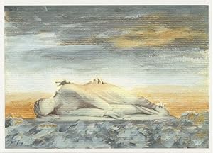 Liane Lang Cecilia Dead Mummy & Dinosaur Painting Postcard