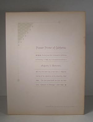 Pioneer Printer of California. Broadsheet