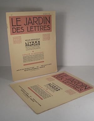 Le Jardin des Lettres. Revue mensuelle de tous les livres français et du mouvement intellectuel c...