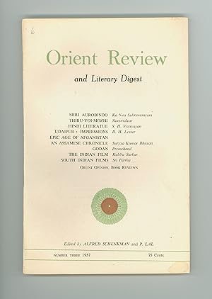 Orient Review and Literary Digest, Vol. III, No. 2, March 1957. Containing Subramanyan on Sri Aur...