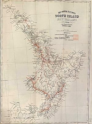 Map Showing Railways of the North Island New Zealand. 1884