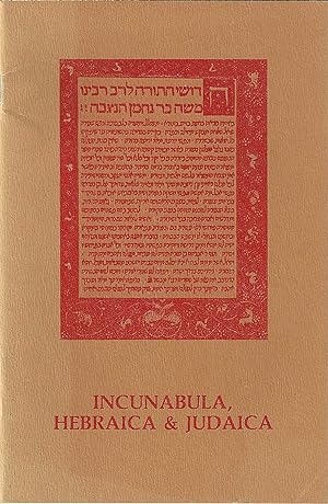 Incunabula, Hebraica & Judaica