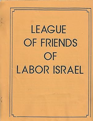 Bulletin League of Friends of Labor Israel
