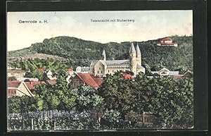 Ansichtskarte Gernrode a. H., Blick über den Ort mit Stubenberg