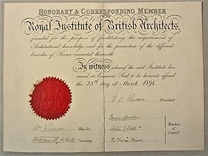 ROYAL INSTITUTE OF BRITISH ARCHITECTS Penrose Webb Spiers autographes