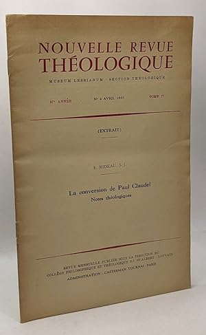 La conversion de Paul Claudel - notes théologiques - Nouvelle revue théologique - museum lessianu...
