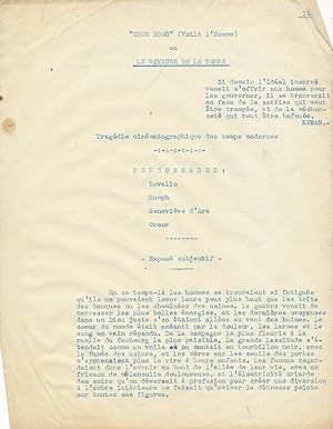 Abel Gance texte dactylographié d'époque 1918 Ecce Homo synopsis