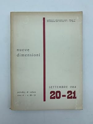 Nuove dimensioni. Periodico di cultura, anno IV, numero 20-21, settembre 1964