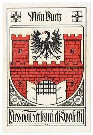 Mein Buch. Liess von Zerboni di Sposetti. Wappen: Burgmauer mit Fallgatter und zwei Türmen, dazwi...